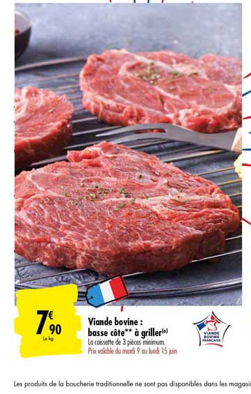 Viande Bovine Basse Côte à Griller