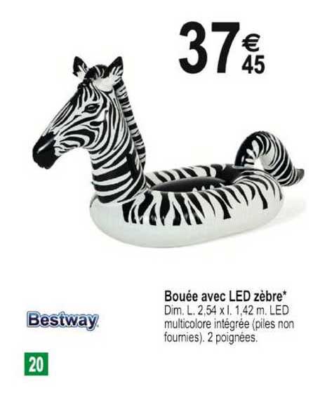 bouée avec led zèbre bestway
