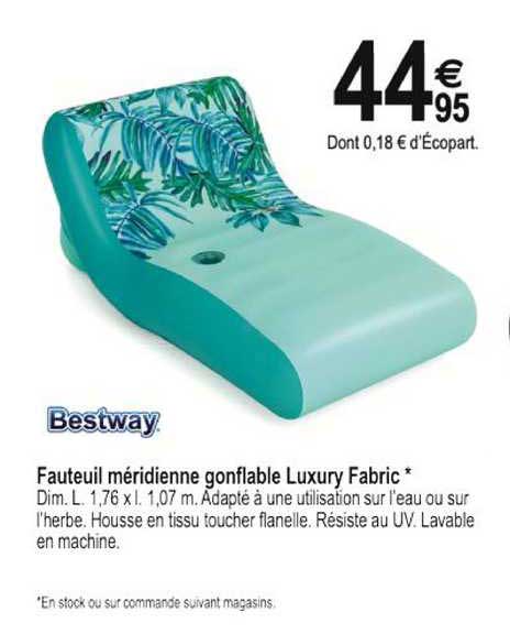 fauteuil méridienne gonflable luxury fabric bestway