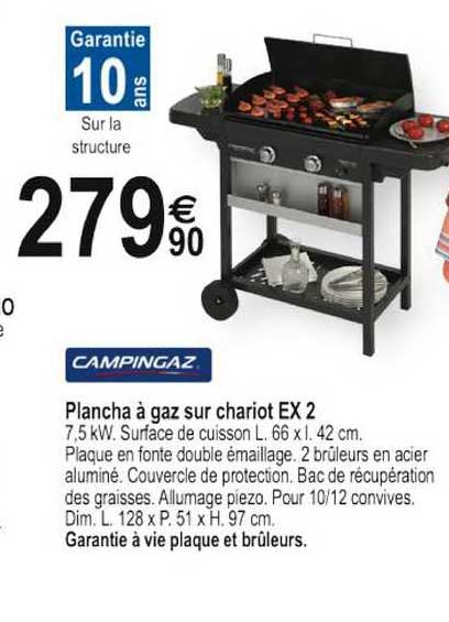 Plancha à Gaz Sur Chariot Ex 2 Campingaz