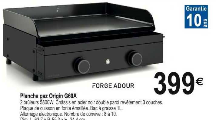 plancha gaz origin g60a