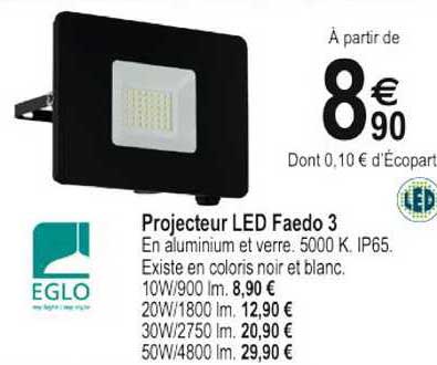 projecteur led faedo 3 eglo