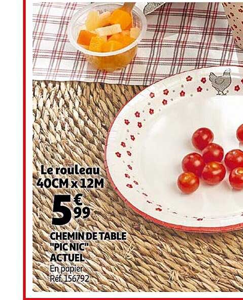 chemin de table "pic nic" actuel