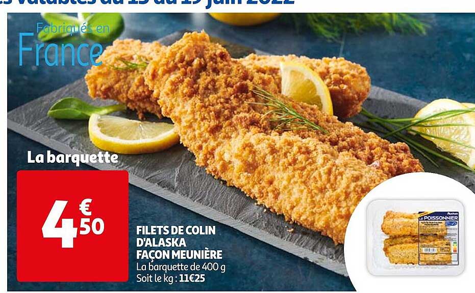 filets de colin d'alaska façon meunière