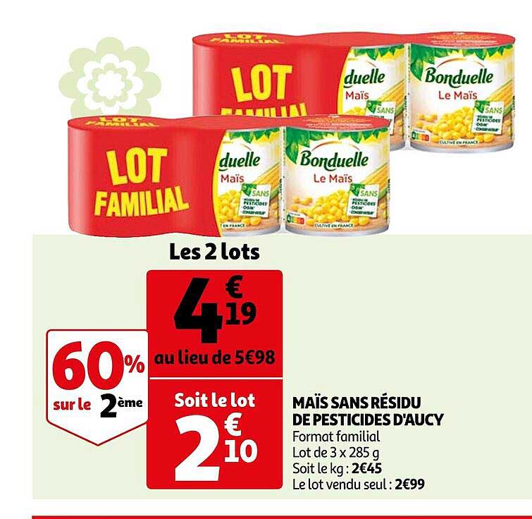 maïs sans résidu de pesticides d'aucy