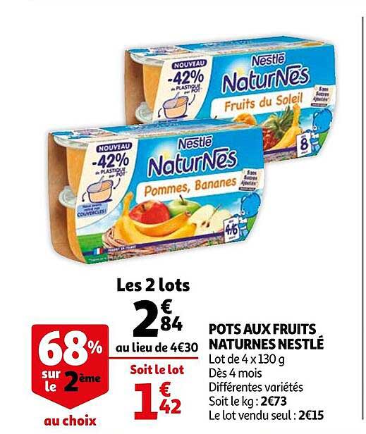 pots aux fruits naturnes nestlé