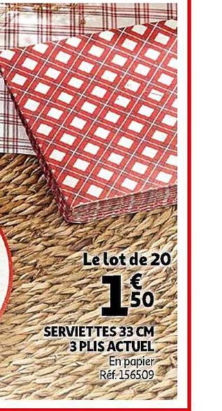 serviettes 33 cm 3 plis actuel