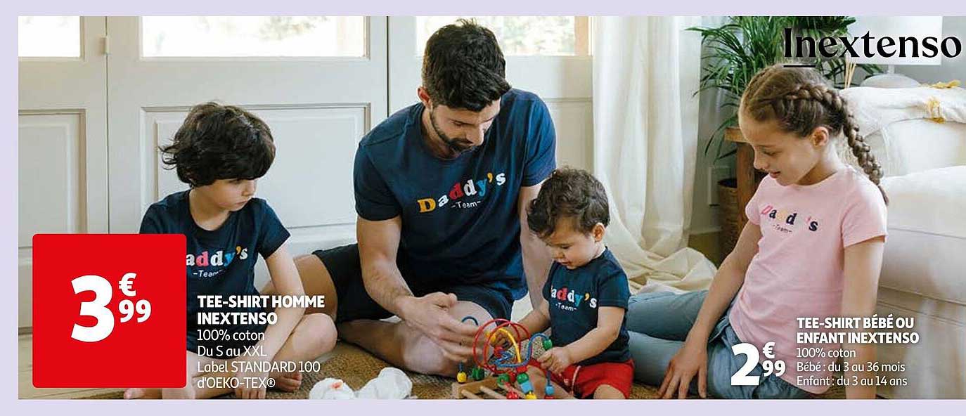 tee-shirt homme inextenso, tee-shirt bébé ou enfant inextenso