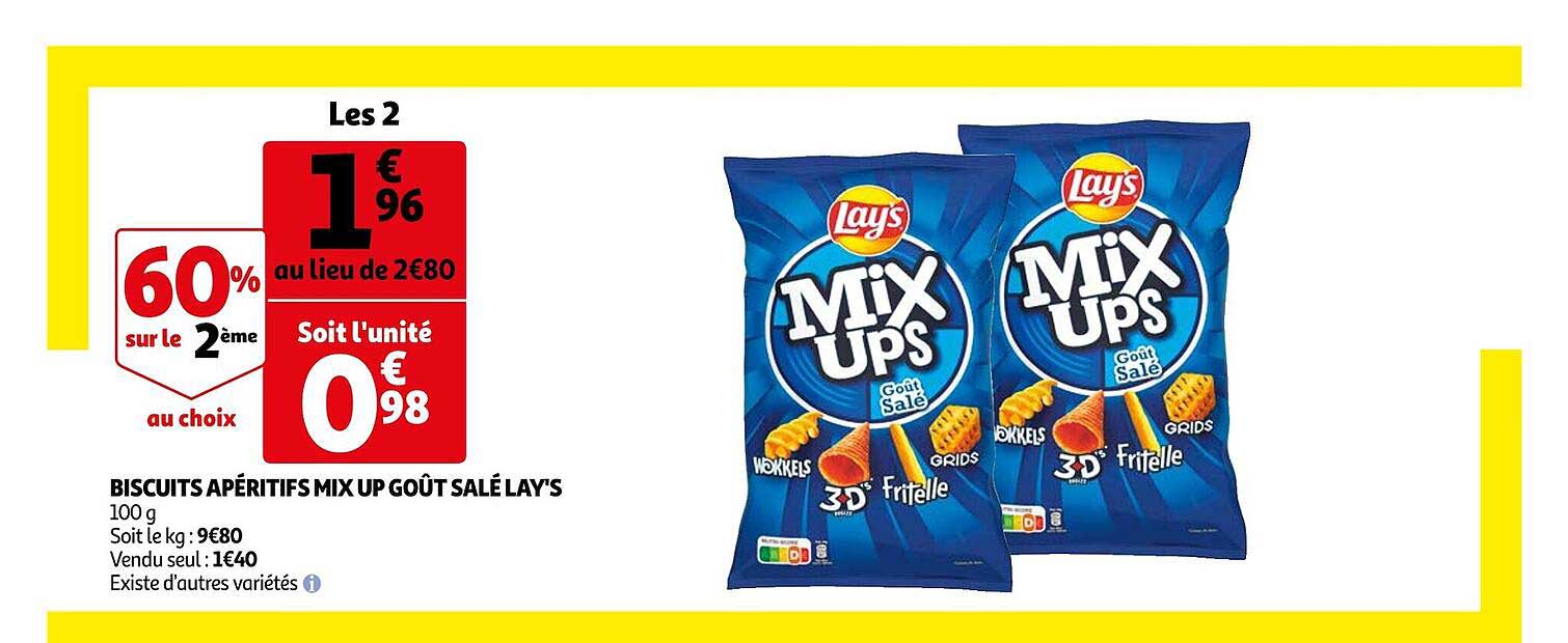 Biscuits Apéritifs Mix Up Goût Salé Lay's