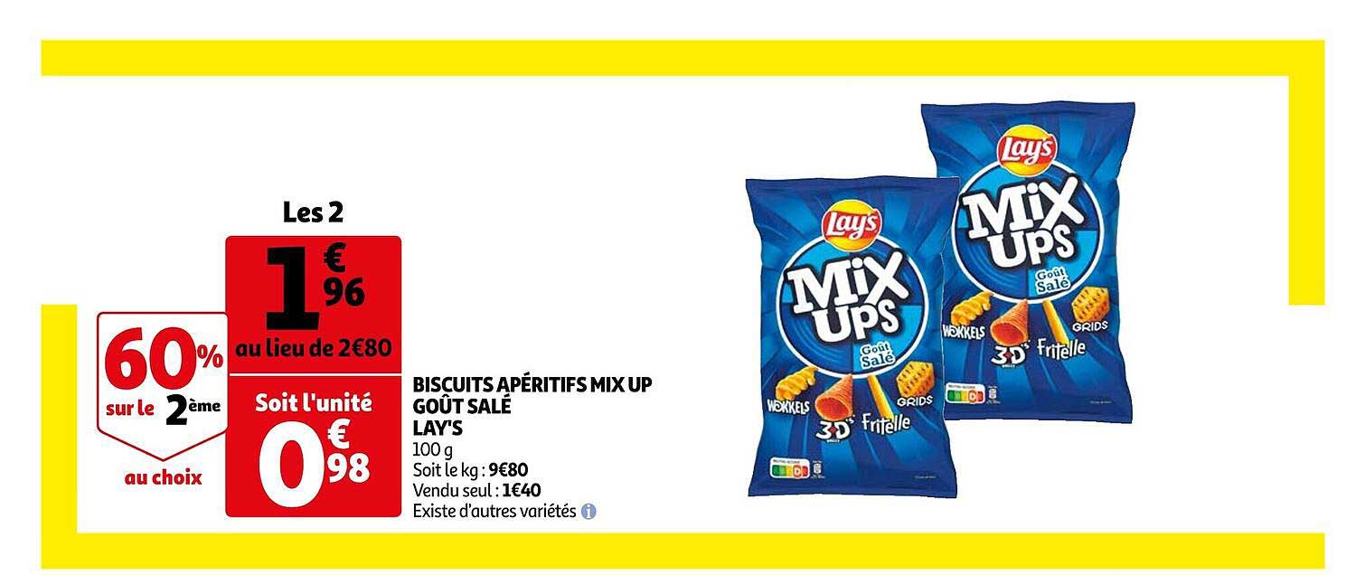 Biscuits Apéritifs Mix Up Goût Salés Lay's