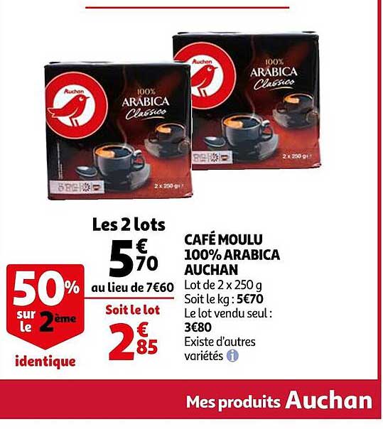 Café Moulu 100% Arabica Auchan