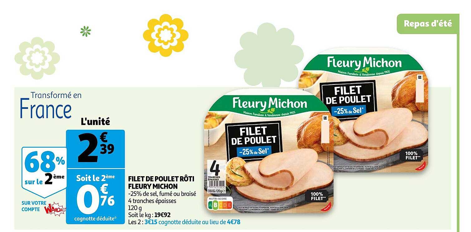 Filet De Poulet Rôti Fleury Michon