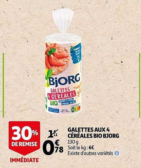 Galettes Aux 4 Céréales Bio Bjorg