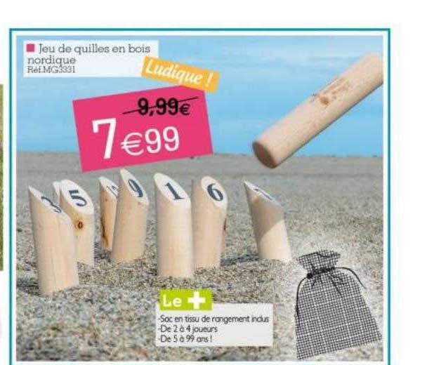 jeu de quilles en bois nordique