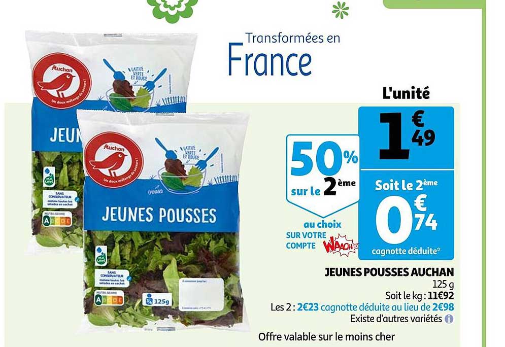 jeunes pousses auchan