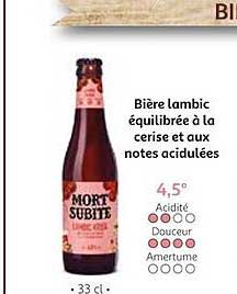 mort subite bière lambic équilibrée à la cerise et aux notes acidulées