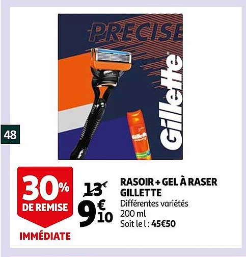 rasoir + gel à raser gillette