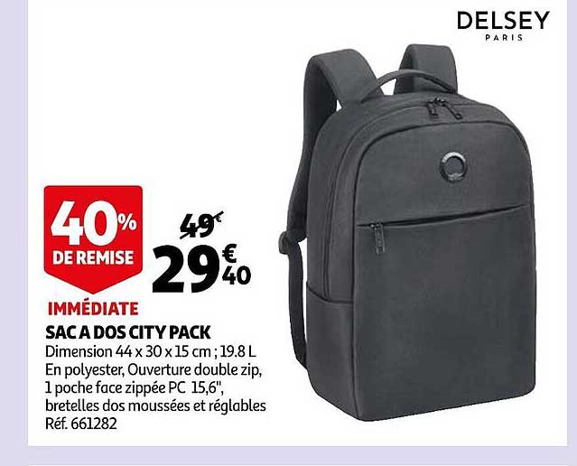 sac à dos city pack delsey paris