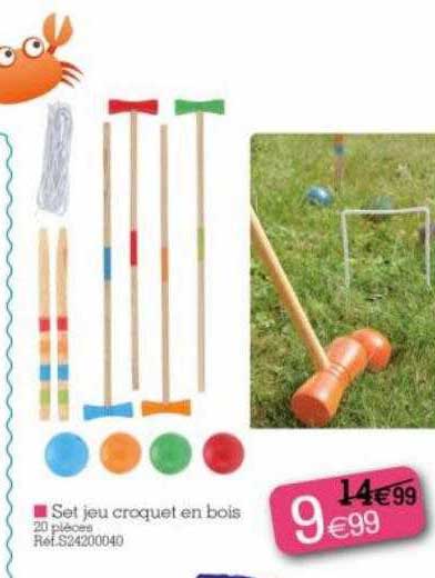 set jeu croquet en bois