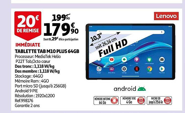 tablette tab m10 plus 64gb lenovo