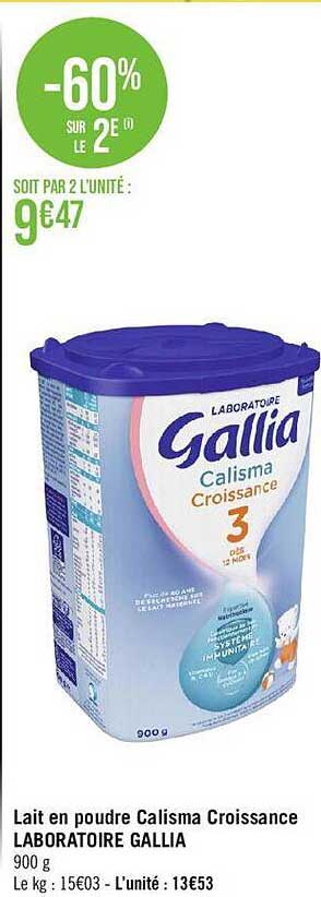 Lait En Poudre Calisma Croissance Laboratoire Gallia