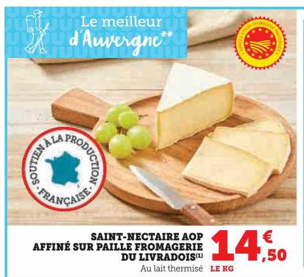 saint-nectaire oap affiné sur paille fromagerie du livradois