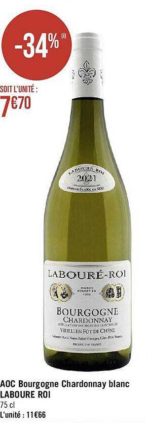 aoc bourgogne chardonnay blanc laboure roi