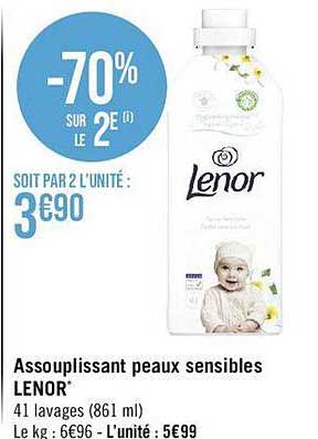 assouplissant peaux sensibles lenor