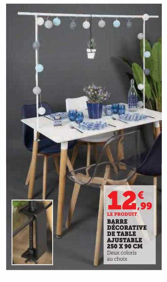 Barre Décorative De Table Ajustable