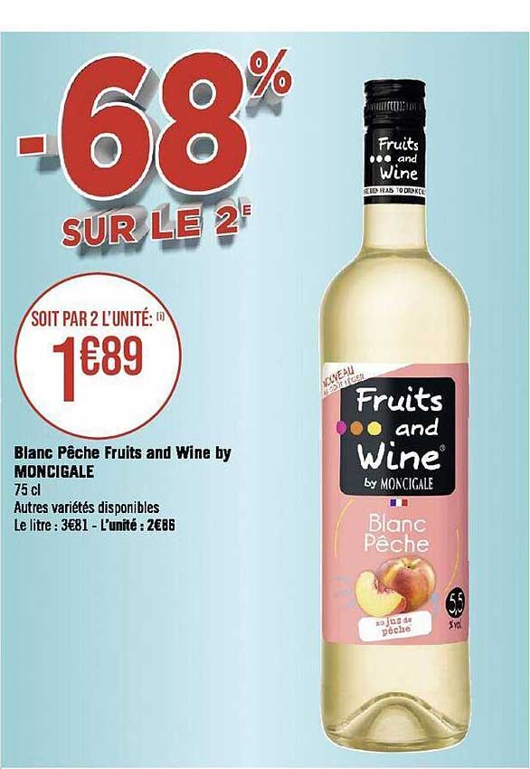 blanc pêche fruits and wine by moncigale