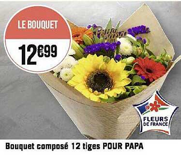 bouquet composé 12 tiges pour papa