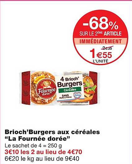 brioch'burgers aux céréales "la fournée dorée"