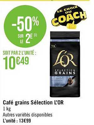 Café Grains Sélection L'or