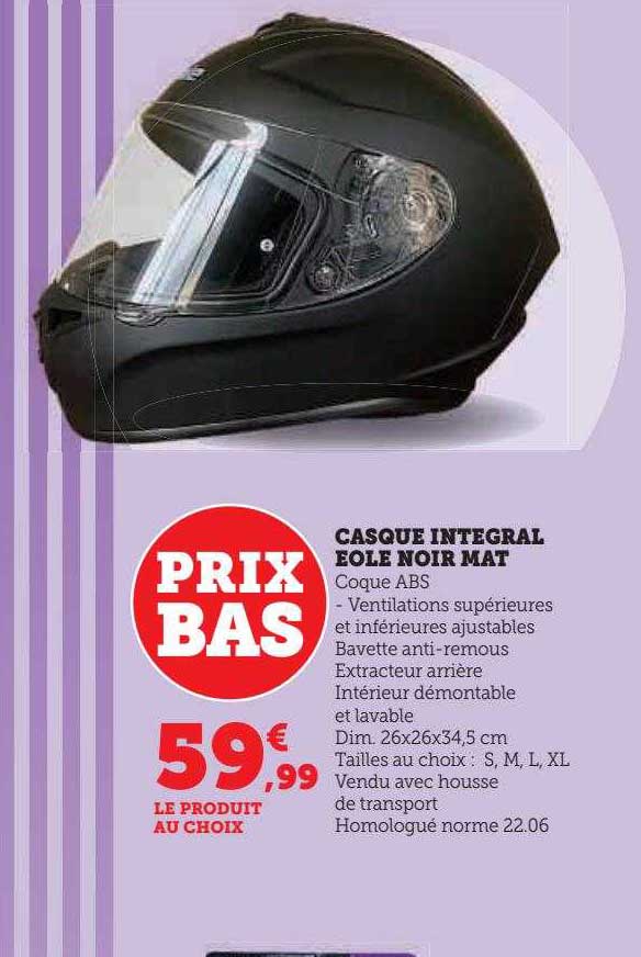 Casque Intégral Eole Noir Mat