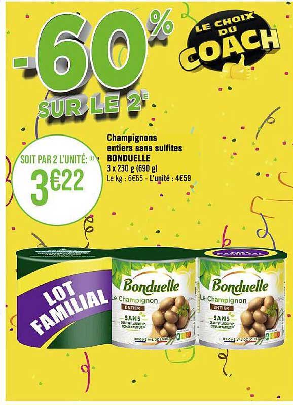 champigon entiers sans sulfites bonduelle