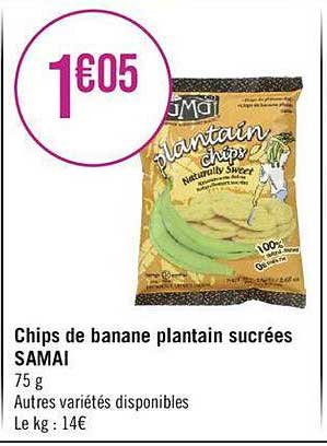 Chips De Banane Plantain Sucrées Samai