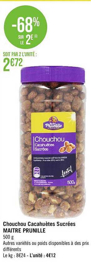 chouchou cacahuètes sucrées maître prunille