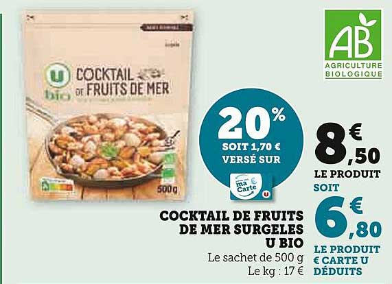 Cocktail De Fruits De Mer Surgelés U Bio