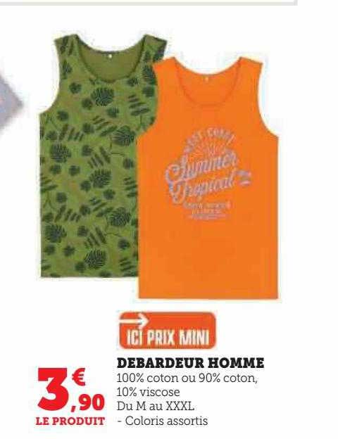 débardeur homme ici prix mini