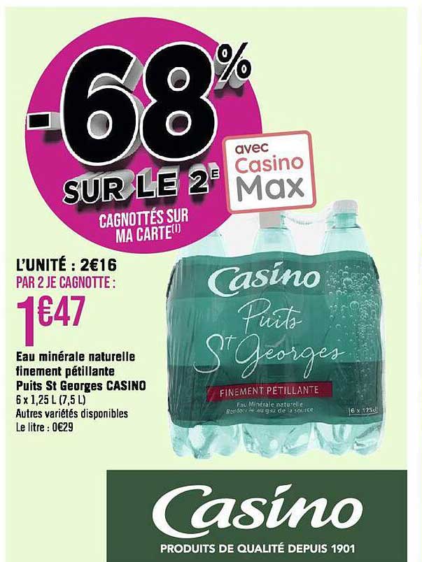 eau minérale naturelle finement pétillante puits st georges casino