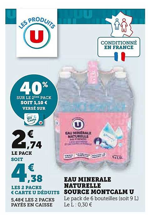 Eau Minérale Naturelle Source Montcalm U