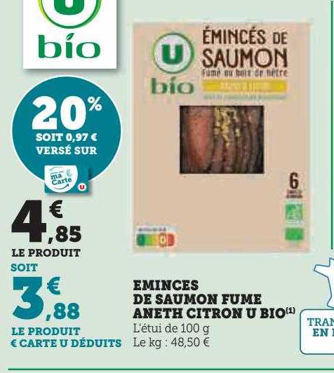 Eminces De Saumon Fume Aneth Citron U Bio