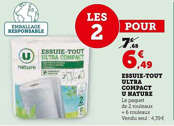 essuie-tout ultra compact u nature
