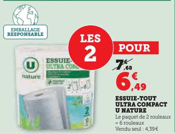 essuie-tout ultra compact u nature