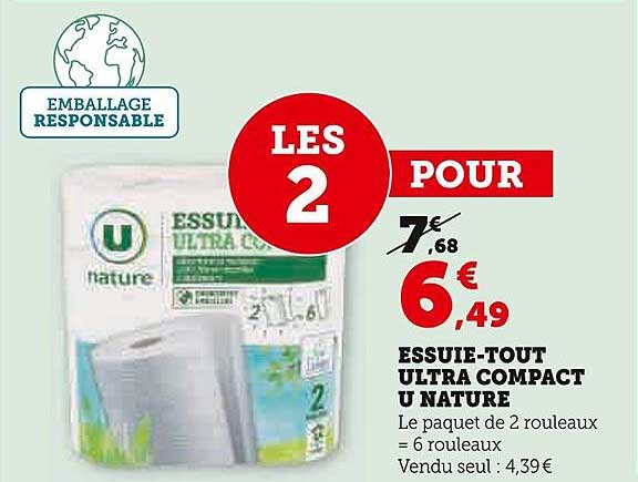 essuie-tout ultra compact u nature