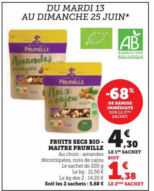 fruits secs bionaitre prunille