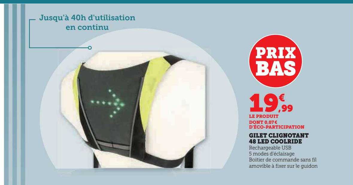 Gilet Clignotant 48 Led Coolride