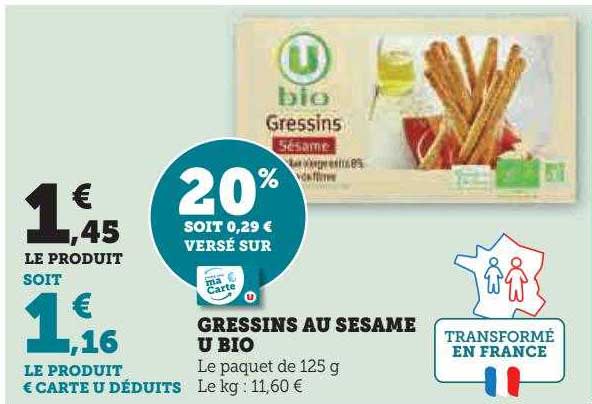 Gressins Au Sésame U Bio