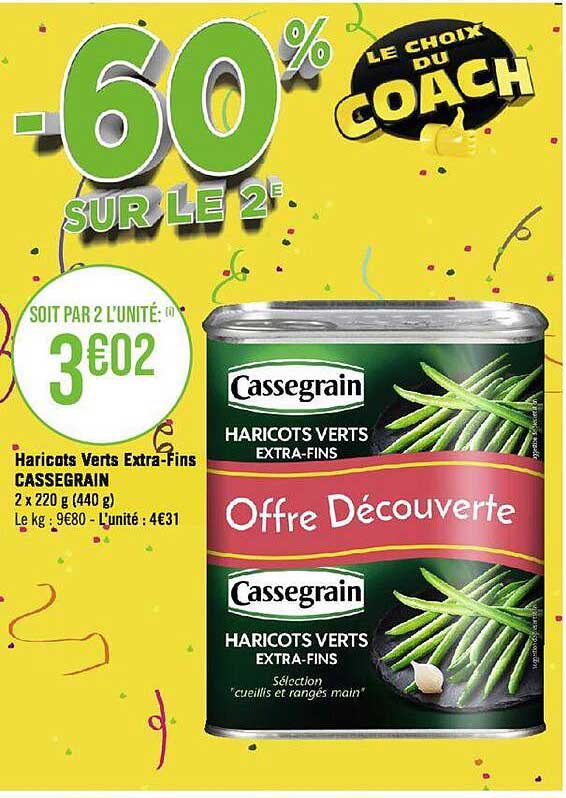 haricots verts extra-fins cassegrain