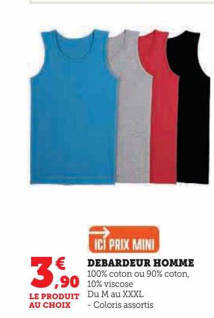 ici prix mini débardeur homme